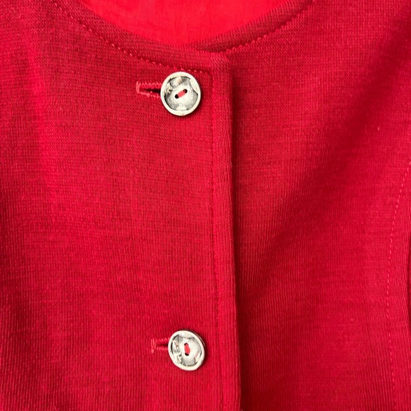 Vintage Mod Button-Front Sleeveless Shift Dress S Red - Picture 5 of 13